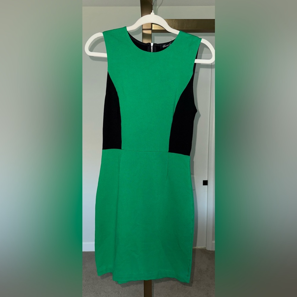 Kenneth Cole New York Green and Black Block Mini Dress Size 6